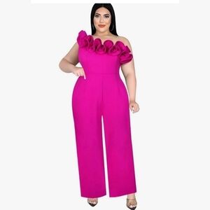 Aomei Sleeveless Ruffled Jumpsuit Sz M